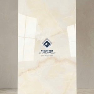 Gạch ốp lát 60x120 ấn độ màu vân đá vàng kem bóng kính