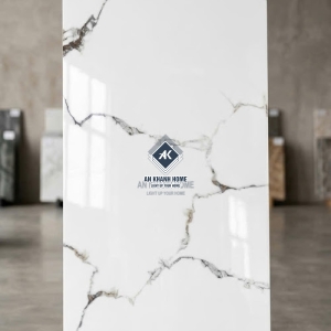 Gạch ốp lát 60x120 trắng vân xám đen bóng kính ấn độ