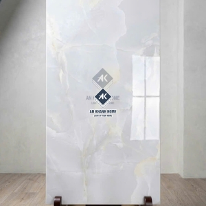 Gạch ốp lát ấn độ 80x160 Everest Aqua xanh nhạt vân đá bóng kiếng