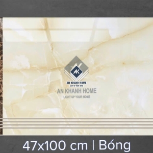 Gạch ốp lát bậc cầu thang 47x100cm vân đá vàng kem nâu đậm