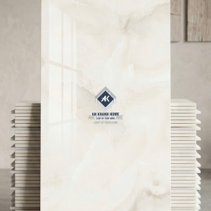 Gạch ốp lát kem vân đá Onyx 60x120 bóng kính ấn độ