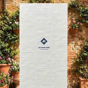 Gạch ốp tường 40x80 giả thẻ lượn sóng màu trắng