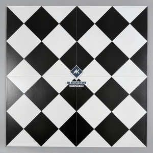 Gạch bông 30x30 hoạ tiết caro màu trắng đen bề mặt mờ