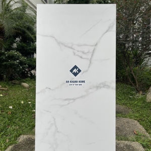 Gạch 60x120 Ấn Độ màu trắng vân mây xám Statuario Silver bề mặt mờ