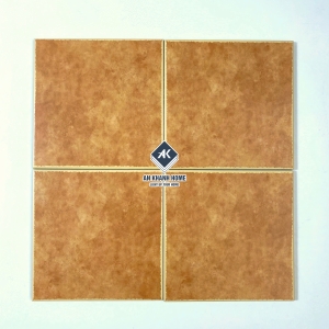 Gạch bông 20x20 màu nâu da bò có viền màu kem bề mặt mờ