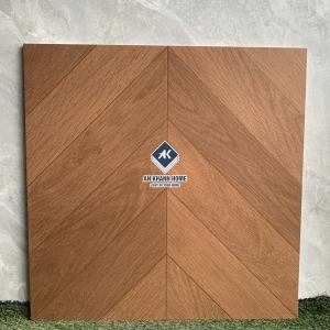 Gạch giả gỗ vân xương cá màu nâu đỏ 60x60 trung quốc