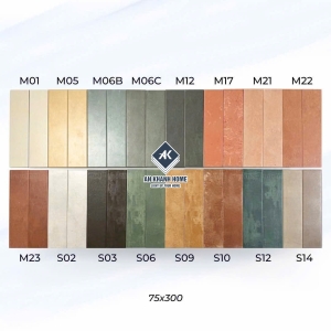 BST Gạch thẻ 75x300 xương đá hiệu ứng loang bề mặt mờ