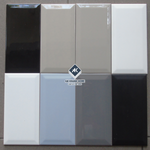 Tổng hơp thẻ 10x20 cm subway đơn sắc men bóng vát cạnh