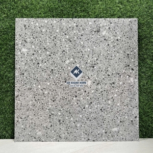 Gạch 60x60 terrazzo màu xám đậm hạt nhỏ màu xám mờ