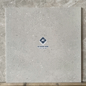 Gạch 60x60 màu xám mix hạt terrazzo đá mài hạt chìm mờ