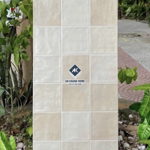 Gạch 30x60 giả thẻ vuông màu trắng kem  hiệu ứng màu ngẫu nhiên bề mặt sóng