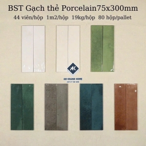 BST Gạch thẻ 75x300 xương đá hiệu ứng loang nhiều màu bề mặt bóng