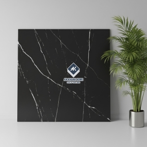 Gạch 60x60 màu đen vân tia chớp trắng bề mặt mờ