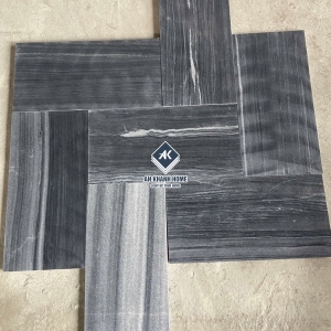 Đá sọc dưa đen màu xám đậm bề mặt mài hone