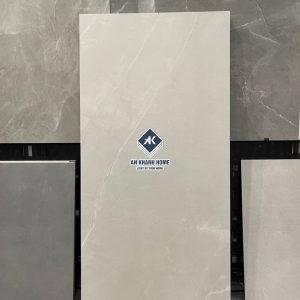 Gạch 60x120 Ấn Độ màu xám kem nhạt vân đá Armani Grey bề mặt mờ