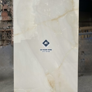 Gạch 80x160 màu kem vân đá ngọc Onyx Ivory  bóng