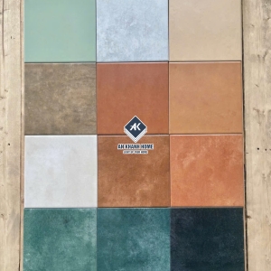 Bộ gạch bông màu đơn sắc 20x20 vân loang bề mặt mờ