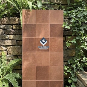 Gạch 30x60 giả thẻ vuông màu nâu đỏ màu cánh dán hiệu ứng màu ngẫu nhiên bề mặt sóng