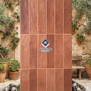 Gạch 30x60 giả thẻ chữ nhật màu nâu cổ - nâu cánh gián hiệu ứng màu ngẫu nhiên bề mặt sóng