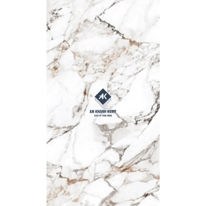 Đá nung kết 80x240x1.5cm Arabescato Gold màu trắng vân vàng bề mặt bóng