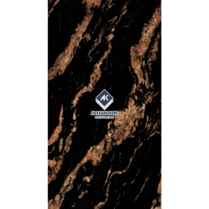 Đá nung kết 80x240x1.5cm Black Fusion màu đen vân vàng bề mặt siêu bóng