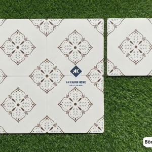 Mẫu gạch bông lát nền 40x40 hoa văn đối xứng sang trọng