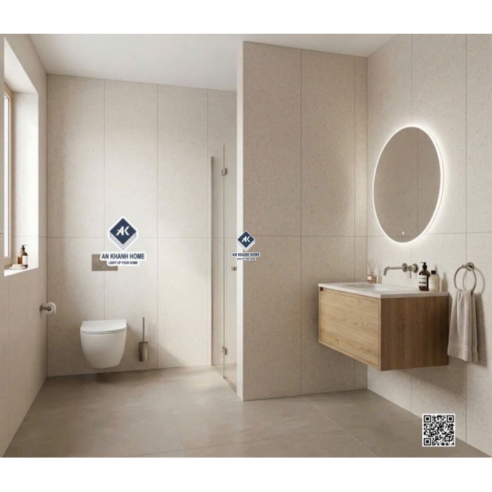 Gạch kis 60x120 terrazzo bề mặt mờ màu kem