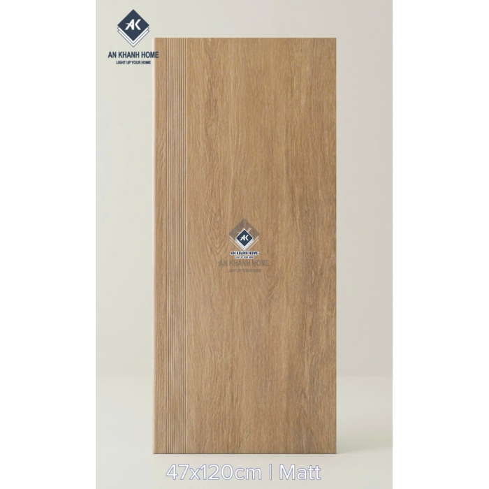 Gạch lát bậc cầu thang vân gỗ 47x120cm bề măt mờ chống trơn