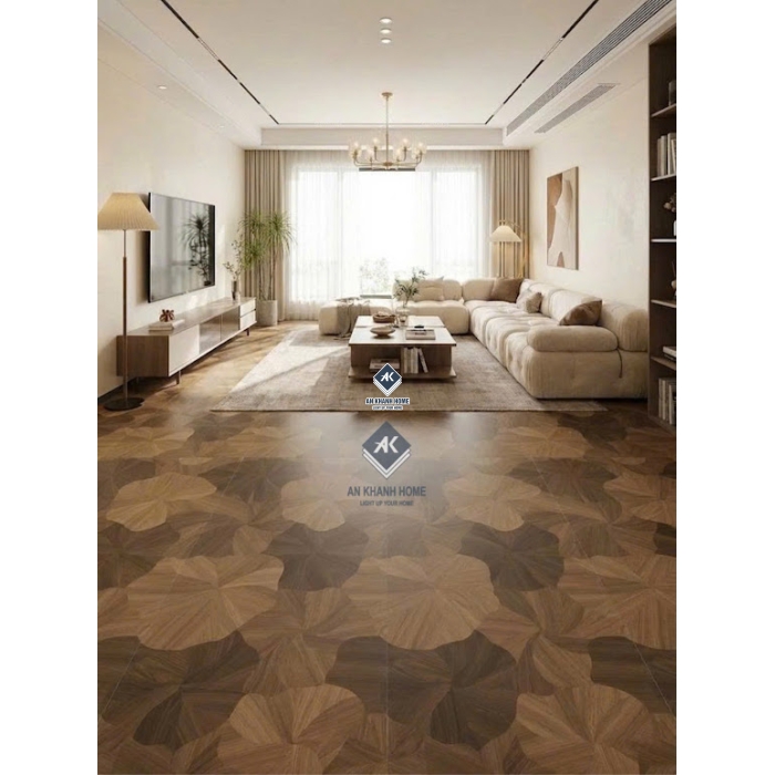 Gạch vân gỗ hoạ tiết lá sen 60x120 trung quốc