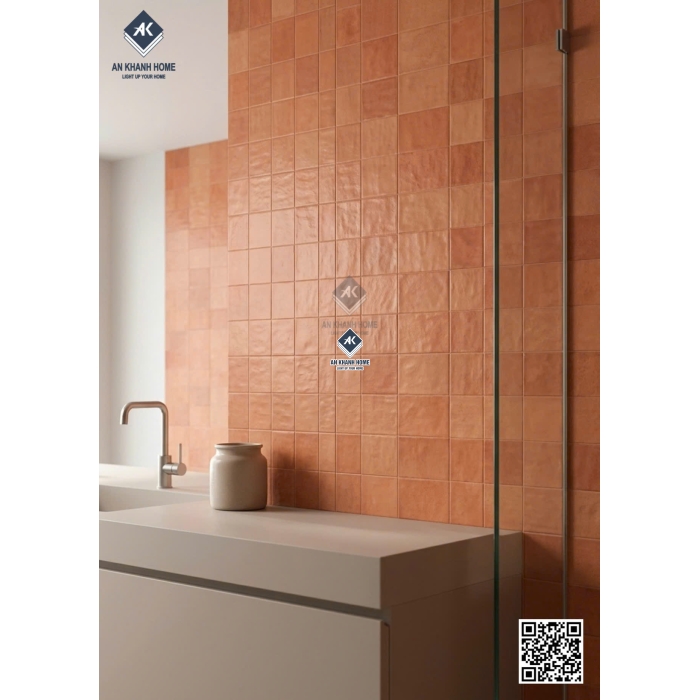 Gạch ốp tường 40x80 mix màu đất nung   