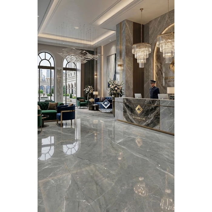 Gạch lát nền 60x120 ấn độ xám vân đá bóng kính