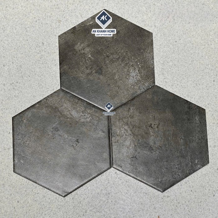Gạch lục giác 200x230 xám loang giả vân xi măng