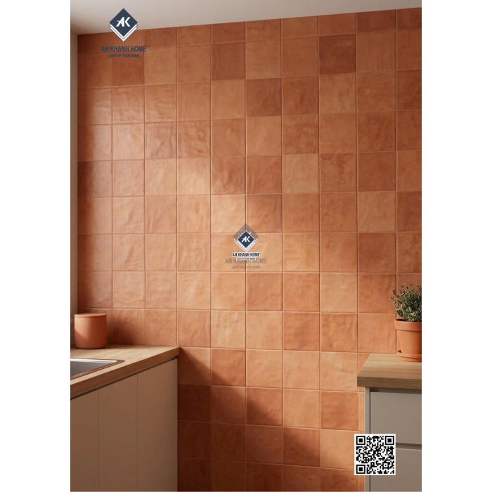 Gạch ốp tường 40x80 mix màu đất nung   