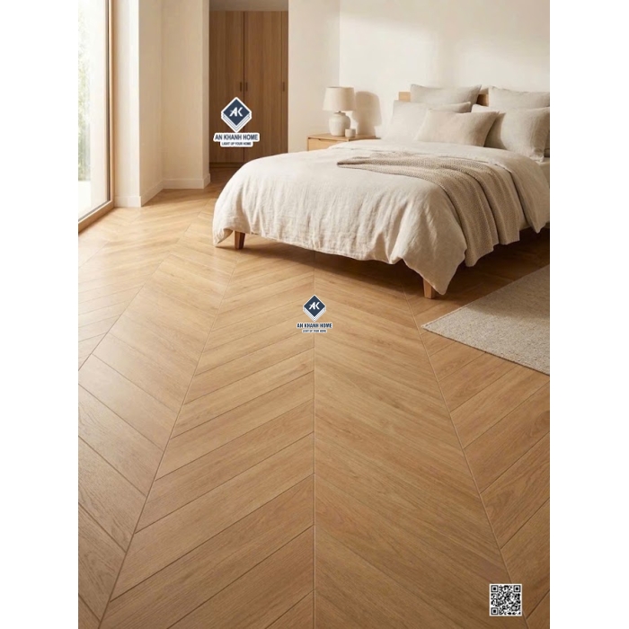 Gạch vân gỗ xương cá nâu nhạt 60x120 trung quốc