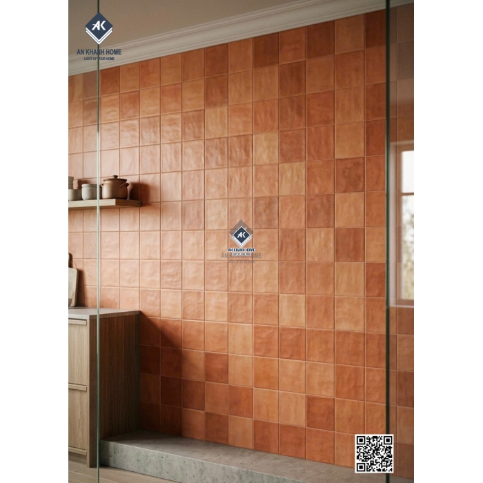 Gạch ốp tường 40x80 mix màu đất nung   