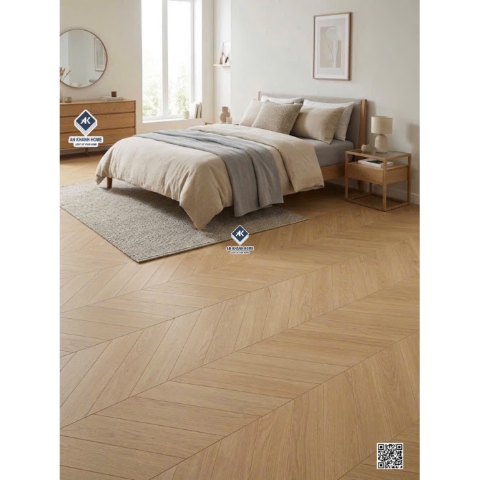 Gạch lát nền vân giả gỗ xương cá màu vàng 60x120cm