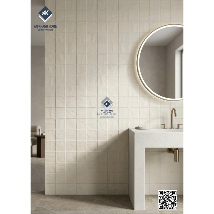 Gạch giả thẻ trung quốc 40x80cm kem lượn sóng