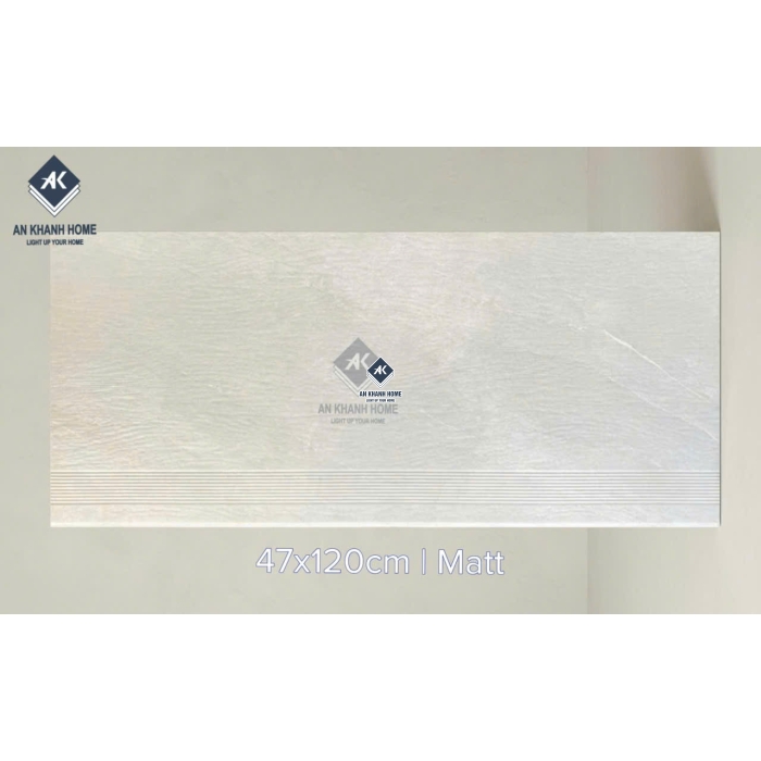 Gạch ốp lát cầu thang đá granite 47x120 bề mặt mờ màu xám trắng