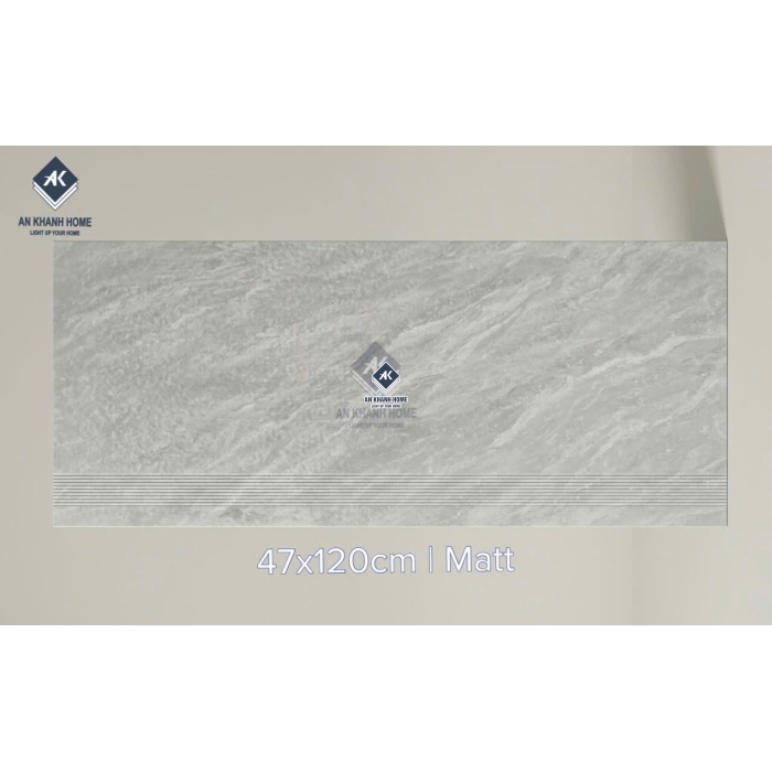 Gạch granite lát bậc cầu thang 47x120 màu xám vân đá bề mặt mờ