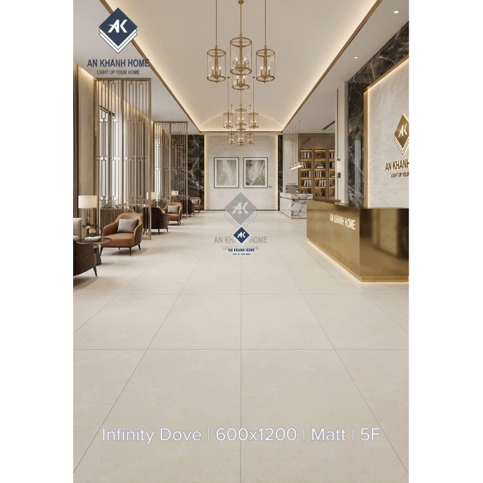 Gạch ấn độ 60x120cm đá mờ màu kem nhạt Infinity Dove 
