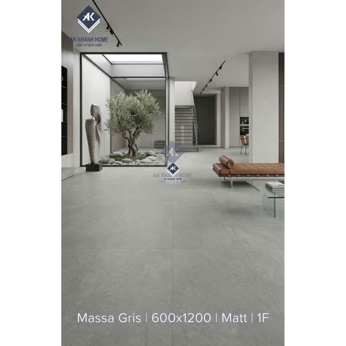 Gạch đá mờ xám xi măng Massa Gris 60x120cm ấn độ 