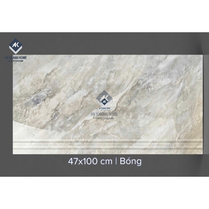 Gạch lát bậc cầu thang 47x100cm vân đá xám bóng kiếng chống trơn
