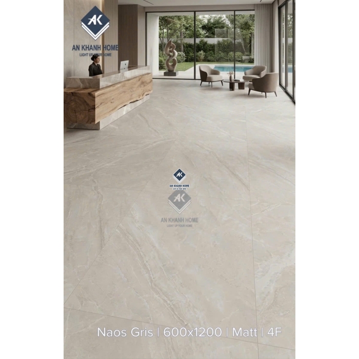 Gạch ốp lát ấn độ 60x120 Naos Gris bề mặt mờ vân đá đẹp