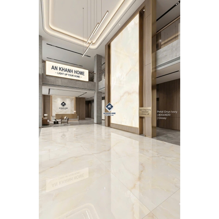 Gạch ốp lát ấn độ 80x160 vàng kem vân đá bóng kiếng cao cấp