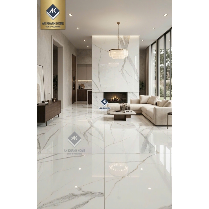 Gạch ốp lát ấn độ 80x160 vân đá trắng xám