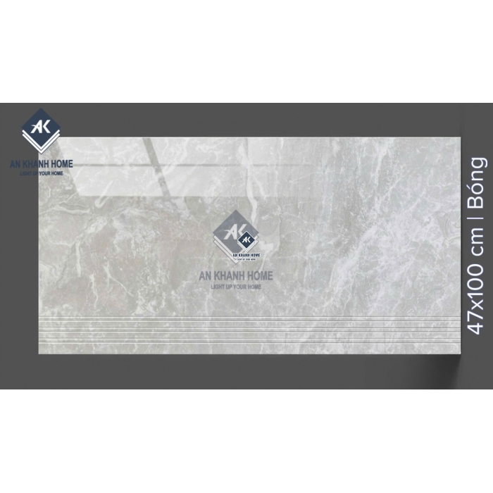 Gạch ốp lát cầu thang 47x100cm xám vân đá bề mặt bóng