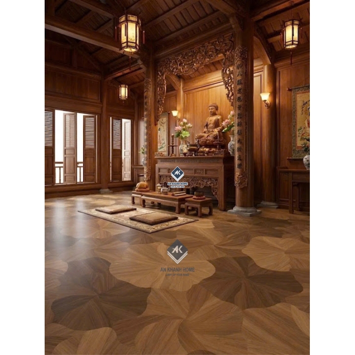 Gạch vân gỗ hoạ tiết lá sen 60x120 trung quốc