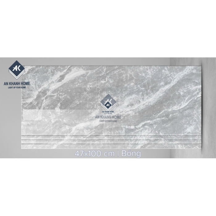 Gạch bậc cầu thang trung quốc 47x100cm vân đá Marble xám trắng