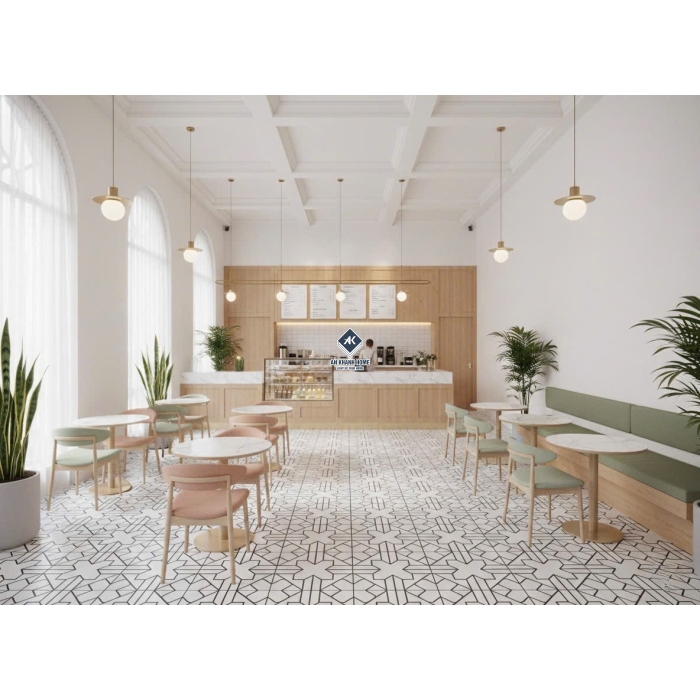 Gạch bông hoa văn trắng đen 30x30 trung quốc