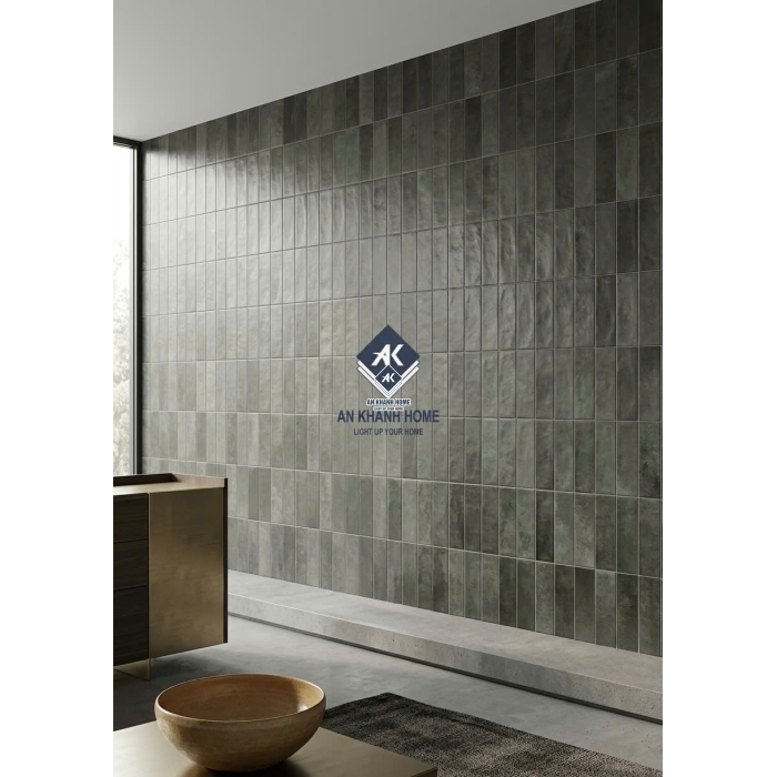 Gạch 40x80 giả thẻ cổ điển mix xám đen